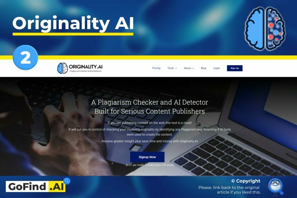 Originality AI Homepage
