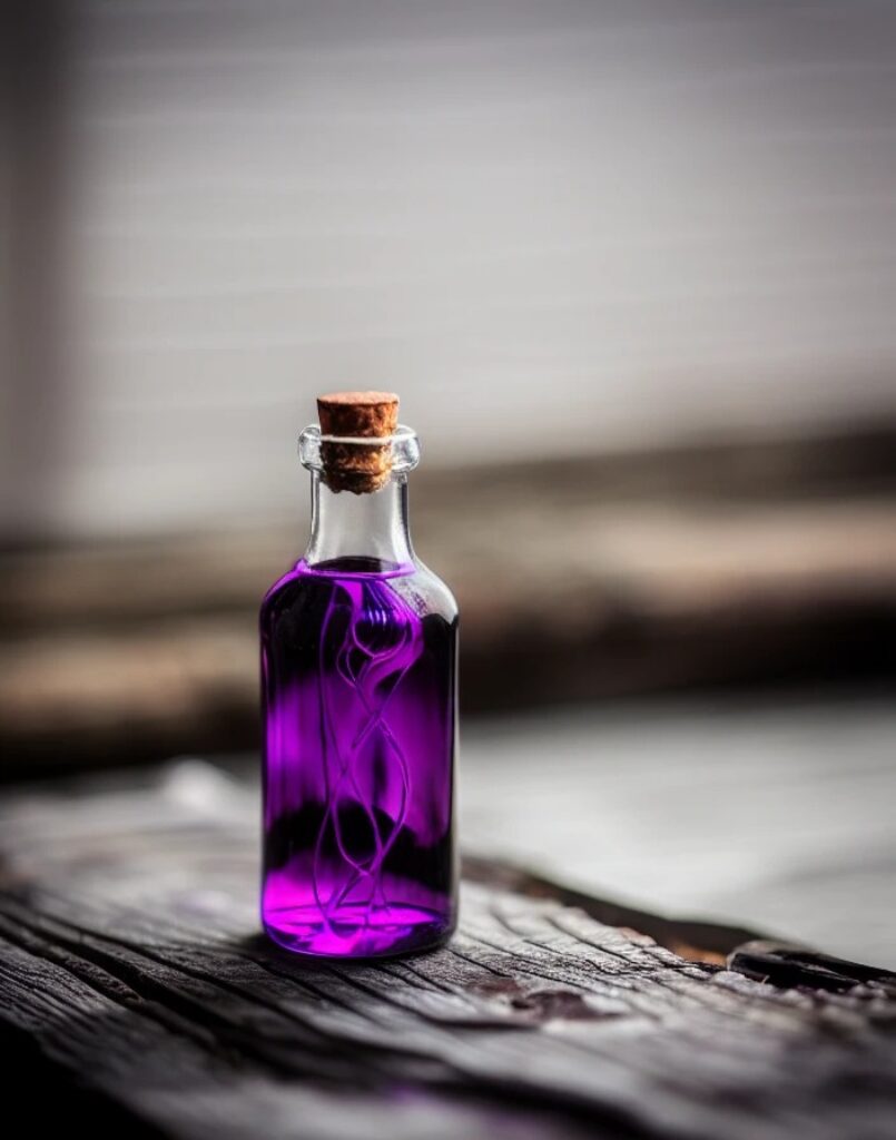 A purple bottle