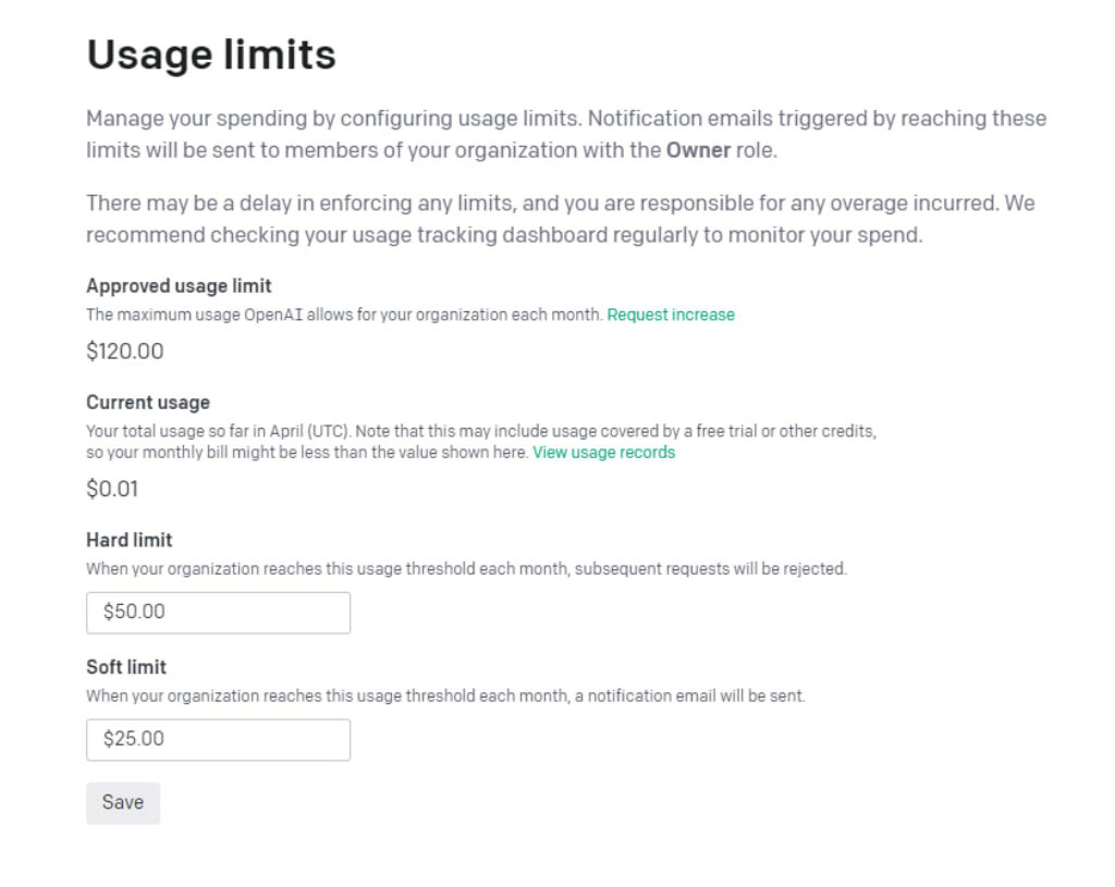 api usage limits