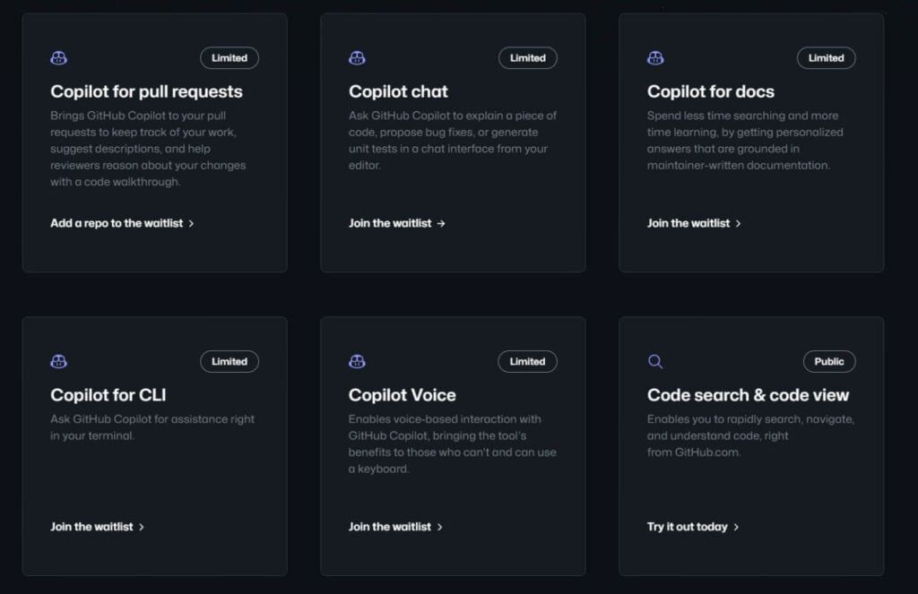 Different features of the upcoming Copilot X