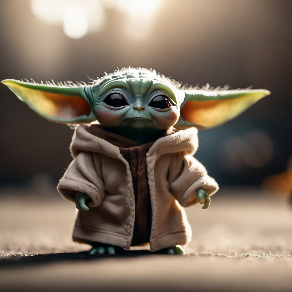 Baby Yoda and Discovery shuttle Sharp focus delicate details symmetry highly detailed skin dreamy professional style Cinematic seed 0ts 1690316050 idx 0
